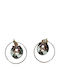 Tatu Moyo Handmade Gold Plated Metallic Christmas Hoop Earrings 4cm