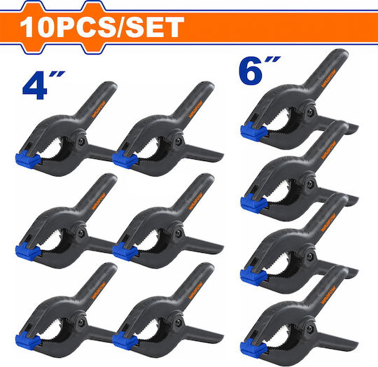 Wadfow Set Spring Clamps 4" & 6" 10pcs Wcz5510