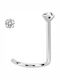 Sofistico Nose Stud in 14K White Gold Brilliant Br-wscdb Transparent
