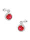 Art D Earrings Rosette White Gold 14K Zircon Ade-382 Transparent Red White
