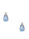 Art D Earrings Single Gold 14K Zircon Blue White