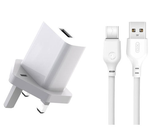 XO Charger with USB-A Port and Cable USB-C Power Delivery Whites (L99 UK)