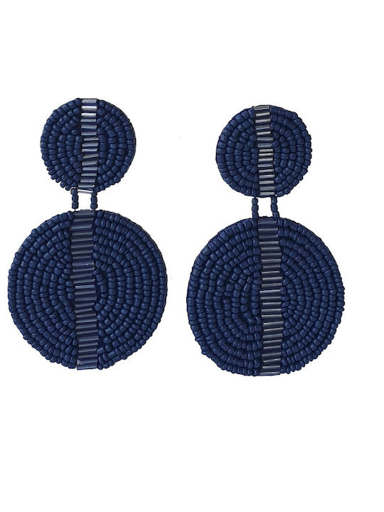 Mi-tu Exclusive Cercei Femei Albastri Rotunzi Motif Mărgele 01.00428
