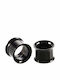 Schwarze Ohrringe 8mm Dehnen Oval Chirurgischer Stahl Paar
