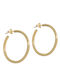 Silverine Silver Women's Earrings Hoops Yellow Gold Plated Thickness 3 Millimeters