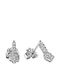 Platinum Stud Earrings 14K Flower Sk11200087
