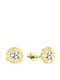 Yellow Gold Stud Earrings K14 White Zircon Sk11100152