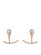 Doppelte Rosa Ohrringe 925 Weiße Zirkon 037168 037168 Silber