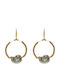 Women's Earrings Natural Cork Gold Plated Elements Apoxylo Green 756 Green Snail Earring