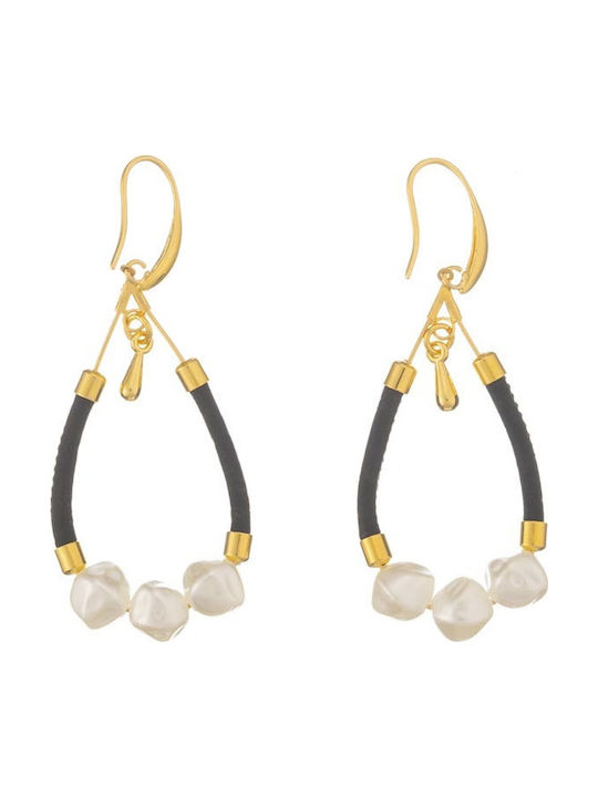 Γυναικεια Σκουλαρικια Apoxylo Natural 785.1 Drop Pearl Blk