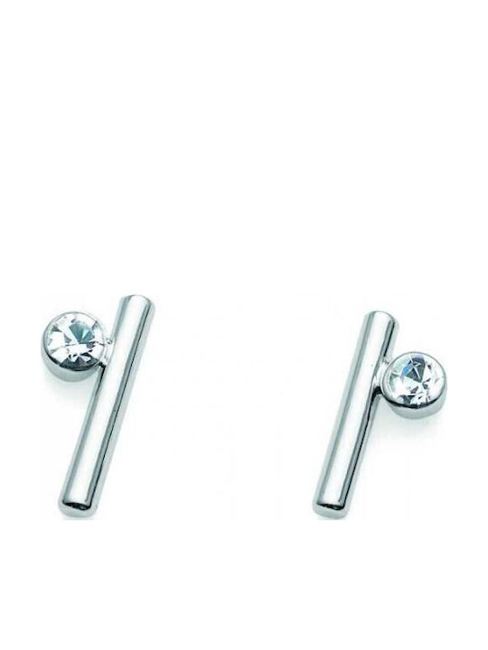 Oliver Weber 22984 Women's Earrings Rhodium Plated Crystal Stones