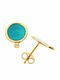 Women's Silver Gold Plated Earrings 925° Blue Enamel White Zircons