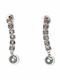 Earrings Folli Follie Brass Studs Long Pearls White Crystals Rose Gold Bz-er-00608