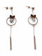 Stainless Steel Earrings Butterflies Crystals Rose Gold Bz-er-00363