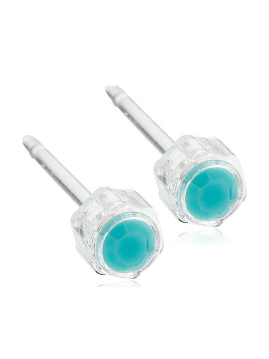 Blomdahl Earrings Medical Plastic Turquoise 4mm 315a