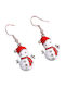 Handmade Silver Metal Christmas Snowman Earrings 4cm Tatu Moyo
