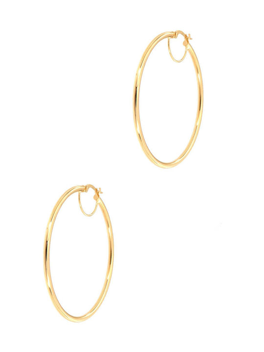 Gold 14K Lustrous Hoop Earrings 40 Millimeters