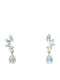 S4602 Women's Earrings Li-lo Gold Plated Long Opal Crystal Stones
