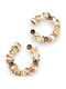 S4671 Women's Earrings Hoops Li-lo Crystal Stones
