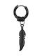 Steel Hypoallergenic Hoop Earring Feather