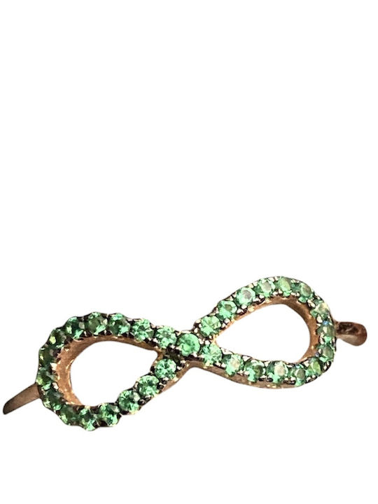 Silver 925 Bronze Ring with Green Zircons Silver 925 Bronze Ring with Green Zircons