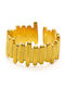 Adjustable Thick Steel Ring Gold Asymmetric Design