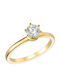 Solitaire Ring Gold 14K White Zircon Stone Msd-21751y