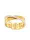 Women's Yellow 14K Gold Ring Decorated with White Zircons
