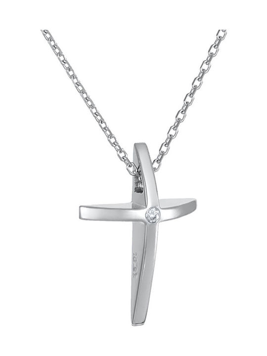 White Gold 18K Cross Diamond Brillant 0.01ct
