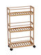 Wooden Kitchen Trolley 3 Tiers Beige 45.5x20x75cm