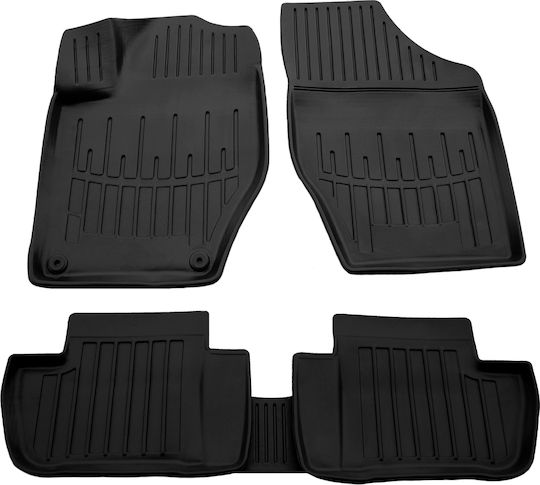 Race Axion Set of Front and Rear Mats 5pcs Tray Type for Peugeot 308 Citroen C4 2007-2013 Black