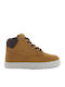 Leather Kids Boots with Zipper Brown