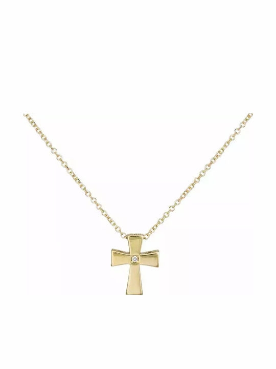 Damentrauriges Goldkette K14 Kreuzanhänger Zirkon 033463 033463 Gold 14 Karate
