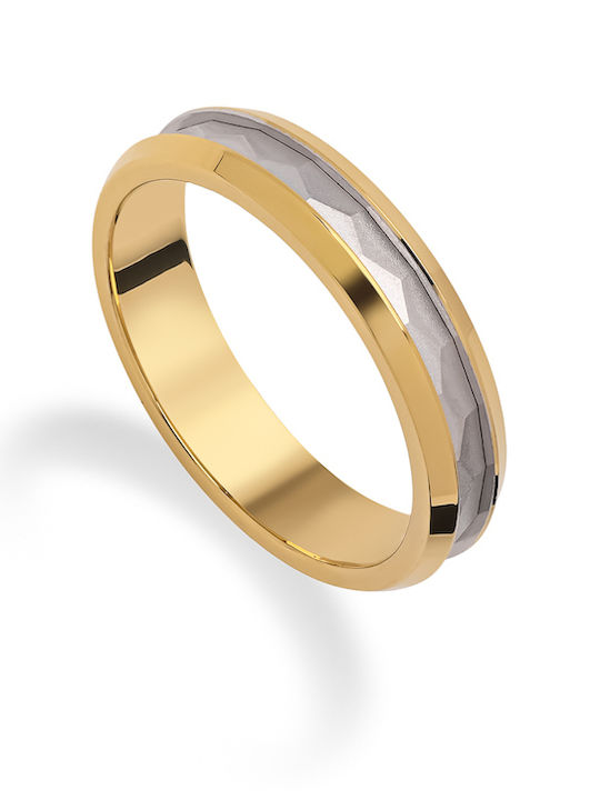 Set Couple Two-Tone Wedding Bands 9 Carats Stergiadis 22-01