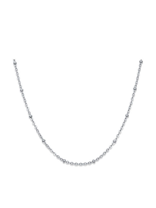 Leticia Kette Silber 2mm Αλυσίδα Λαιμού Ανοξείδωτο Ατσάλι 316l 60 cm