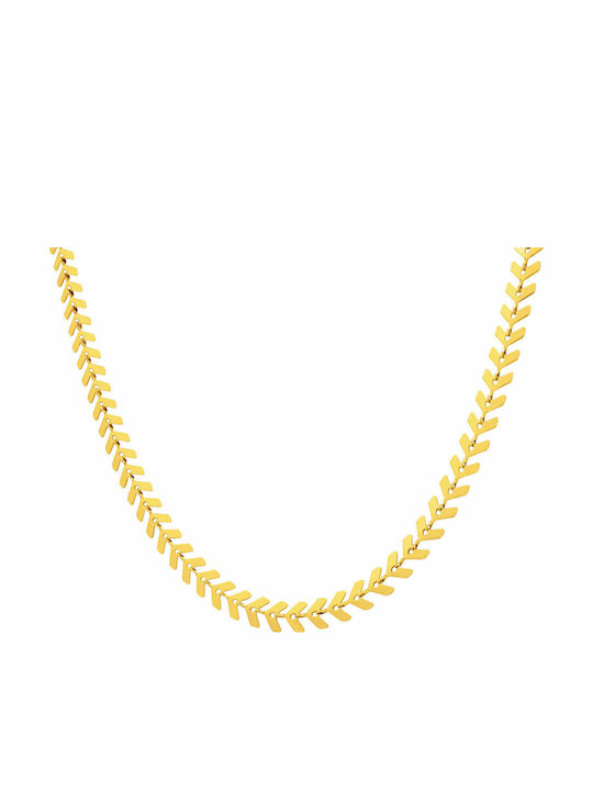 Arrow Chain Gold 6mm Αλυσίδα Λαιμού Ανοξείδωτο Ατσάλι 316l 45 Cm