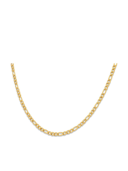 Goldjewels Figaro Chain Neck made of Steel Gold-plated Thin Thickness 3mm