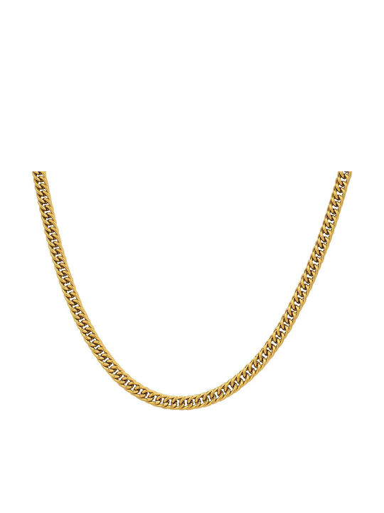 Micron Cubana Chain Gold 4mm Neck Chain Stainless Steel 316L 50 Cm