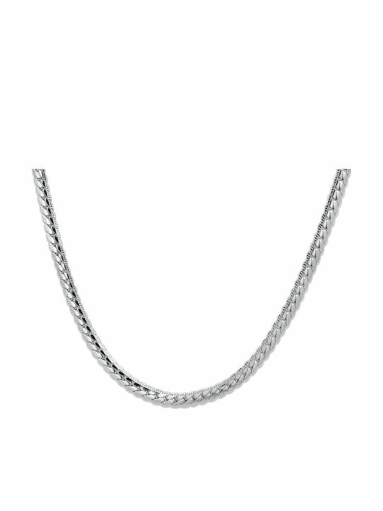 Fior Chain Silver 3mm Αλυσίδα Λαιμού Ανοξείδωτο Ατσάλι 316l 55 Cm