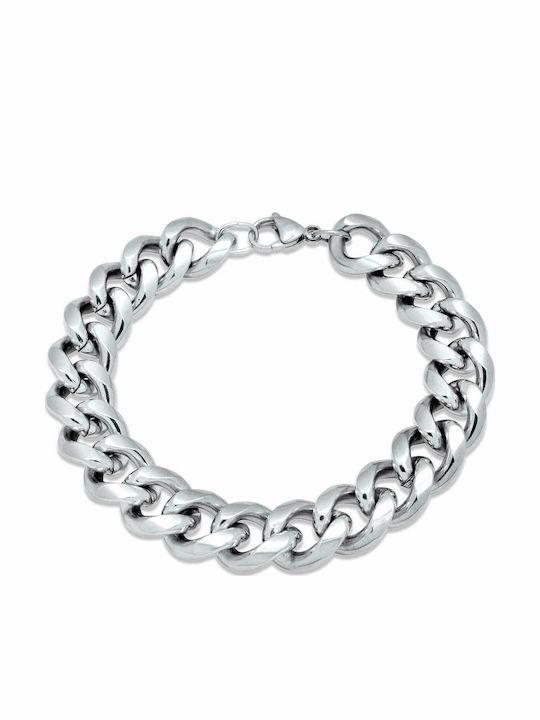 Clean Cubana Silver Bracelet 13mm Βραχιόλι Ανοξείδωτο Ατσάλι 316l 17-18 Cm