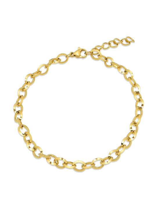 Gaspar Bracelet Gold 5.5mm Βραχιόλι Ανοξείδωτο Ατσάλι 316l 21-22 Cm