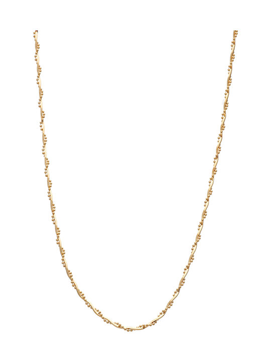 Princesilvero Καδένα Χρυσή Treccia Ασήμι 925 40cm 9r-ch038-3-40