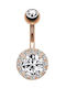 Amalfi Accessories Bauchnabel Piercing Aus Vergoldetem Stahl Rosa