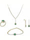Gold Schmuckset K9 Riviera & Grüne Rosetten Set026698 Set026698 Gold 9 Karate
