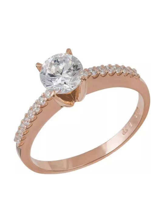 Rose Gold Verlobungsring mit Zirkon 14 Karat Rose Gold Verlobungsring mit Zirkon 14 Karat