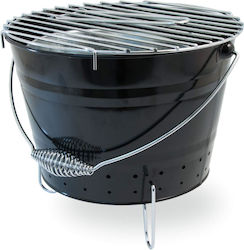 Mini Tragbarer Holzkohlegrill Eimer D28x23cm Schwarz Mini Tragbarer Holzkohlegrill Eimer D28x23cm Schwarz