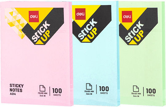 Deli Memo Pads Stickers 100 Sheets 76x101mm Stick Up Assorted 12 Pieces Product Sold Individually Pieces Of The Unit