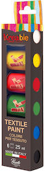 Spielzeugfarbe Stofffarbe 6 Farben 25ml Kreable Sortiment