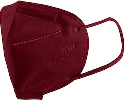 Burgundy 3D Non-Reusable Face Protective Mask Kn95 FFP2 5 Layers Protection GB2626-2006 100 Pieces