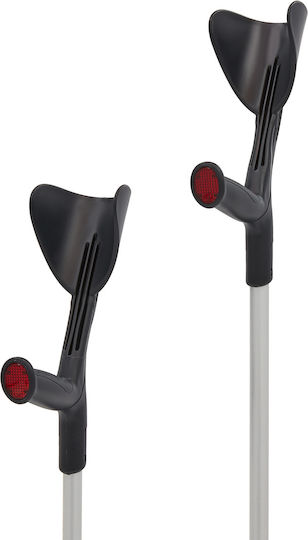 Mikirad Elbow Crutch Reinforced Stable Handle Adjustable Height Black 04/mr-bl